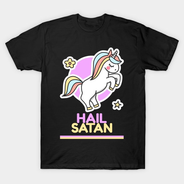 Cute Satanic Unicorn T-Shirt by artpirate